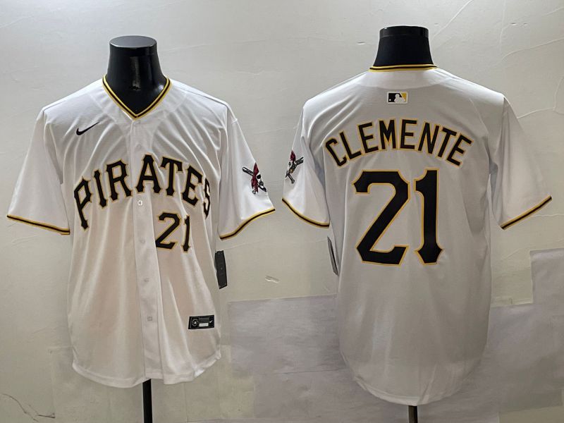 Men Pittsburgh Pirates #21 Clemente White Game 2025 Nike MLB Jersey style 1->pittsburgh pirates->MLB Jersey